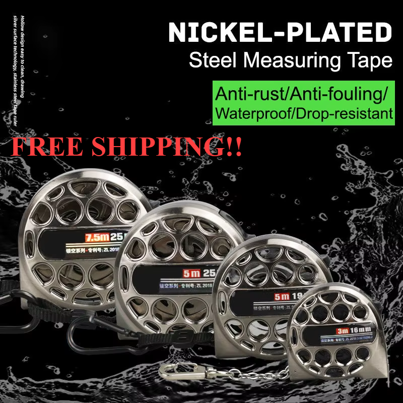 Metric Tape Measure - Stainless Steel, Anti-Corrosion, Retractable Ruler with Hollow Design for Woodworking Measurements (3/5/7.5M)