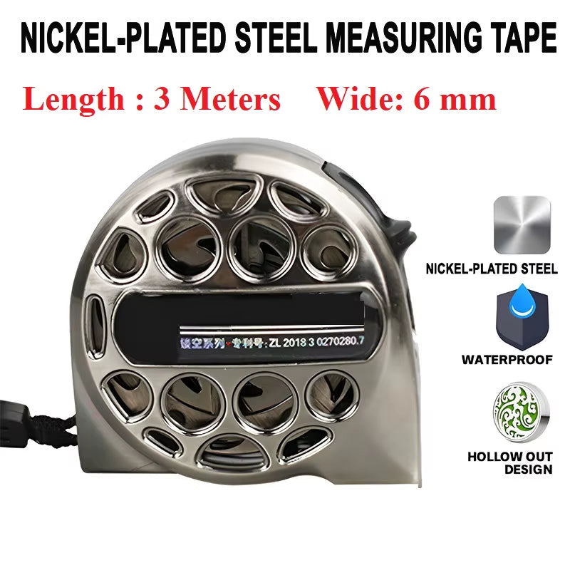 Metric Tape Measure - Stainless Steel, Anti-Corrosion, Retractable Ruler with Hollow Design for Woodworking Measurements (3/5/7.5M)